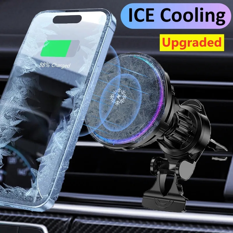 Wireless Car Charger Mount Fast Charging - Ice Cooling Magnetic Wireless Car Charger