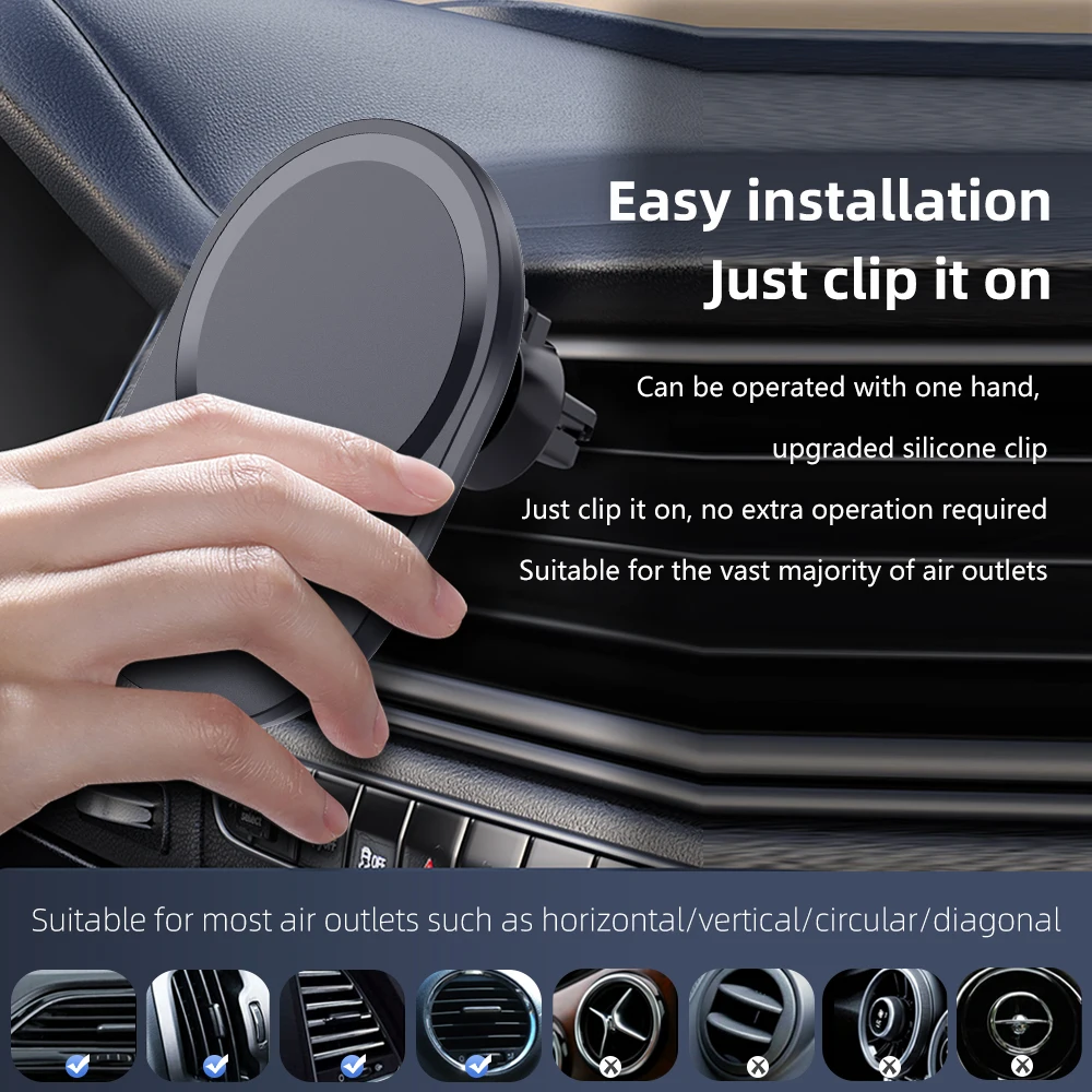 Mini Magnetic Wireless Car Cha - Magnetic Phone Holder For Car Vent 评论和价格