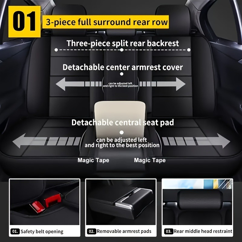 For jetour t2 dacia jogger ex3 - Leather Car Seat Covers Full Set Universal 评论和价格