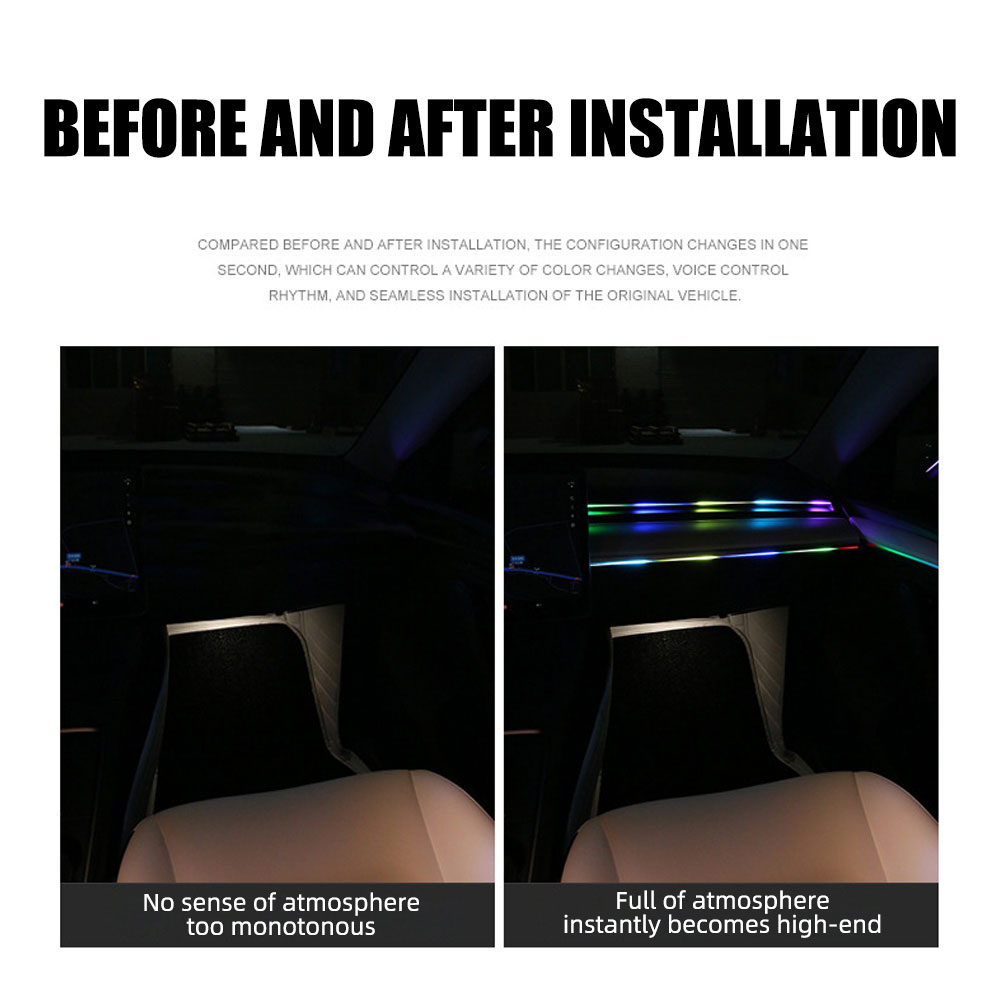 6/10 in 1 Car Led Ambient Ligh - Led Ambient Interior Car Lights App Control 评论和价格