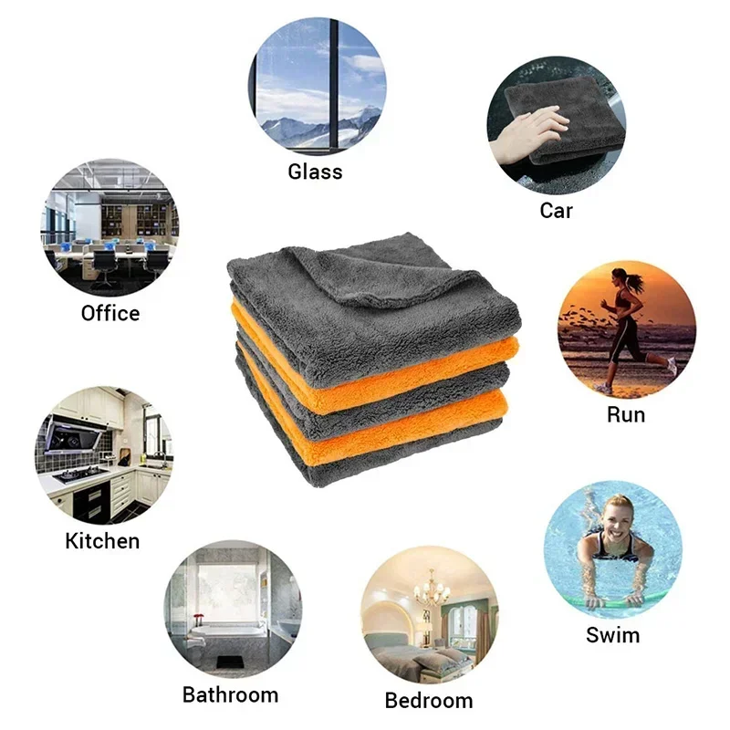 1-3Pcs Car Wash Microfiber Twi - Microfiber Car Drying Towel Super Absorbent 评论和价格